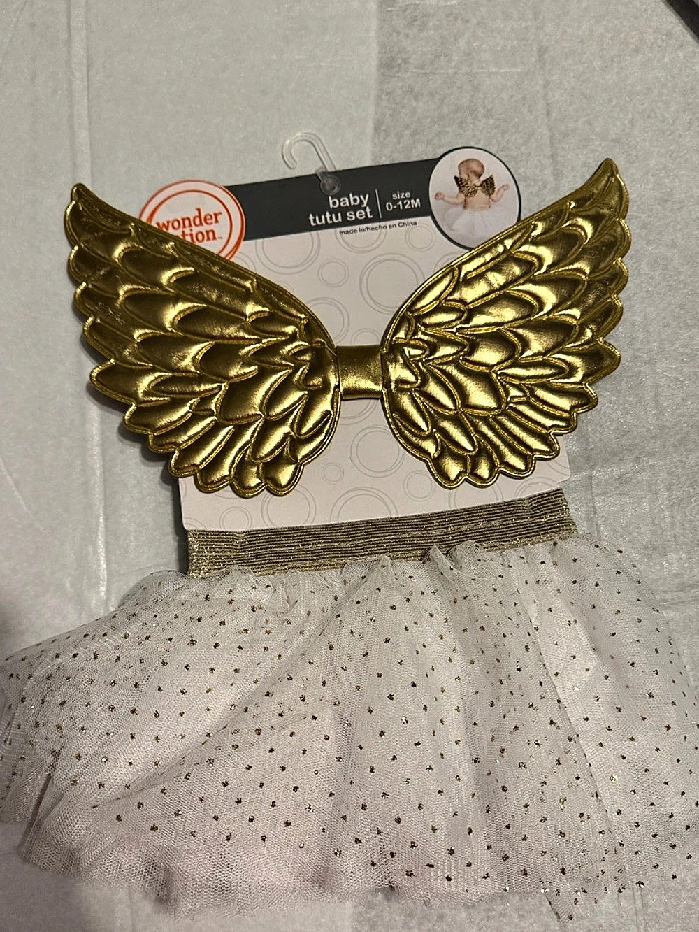 baby tutu set Angel Costume in White & Gold NWT
